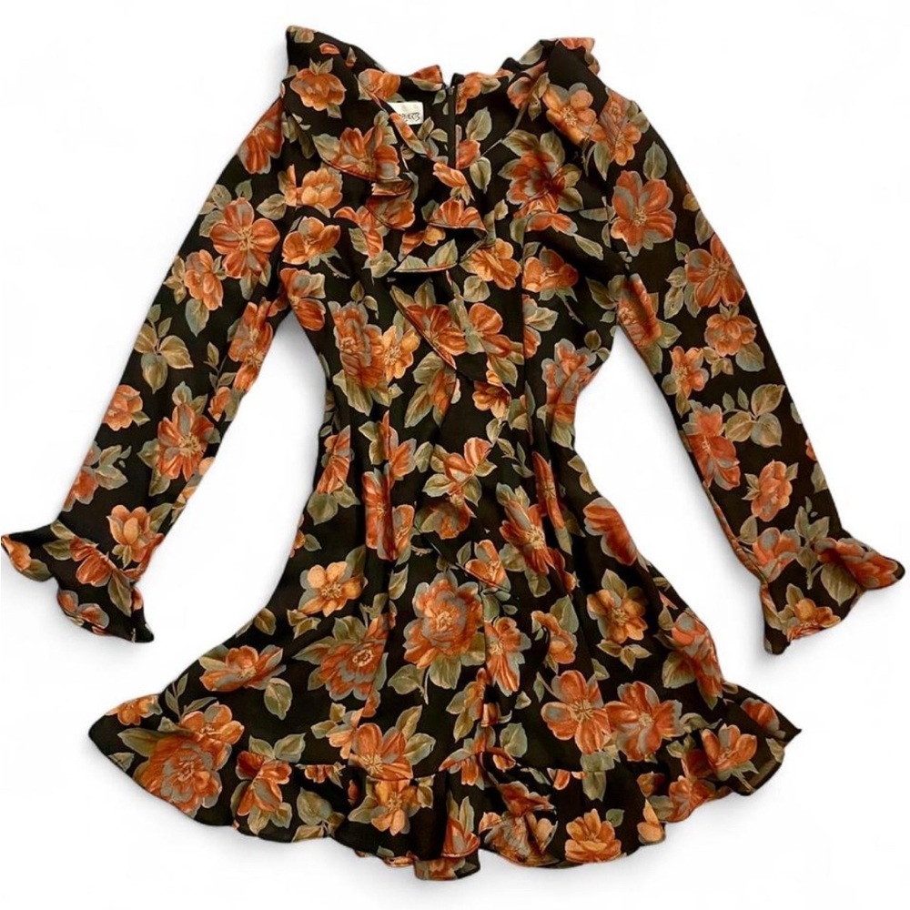 Vintage Floral Sheer Mini Dress